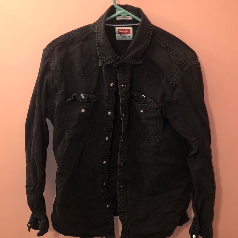 Medium black button down shirt
